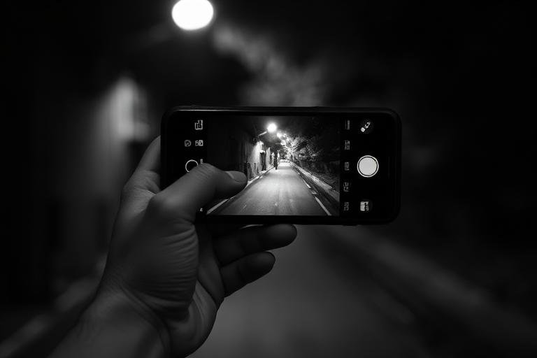 Discreet surveillance view captured on a phone