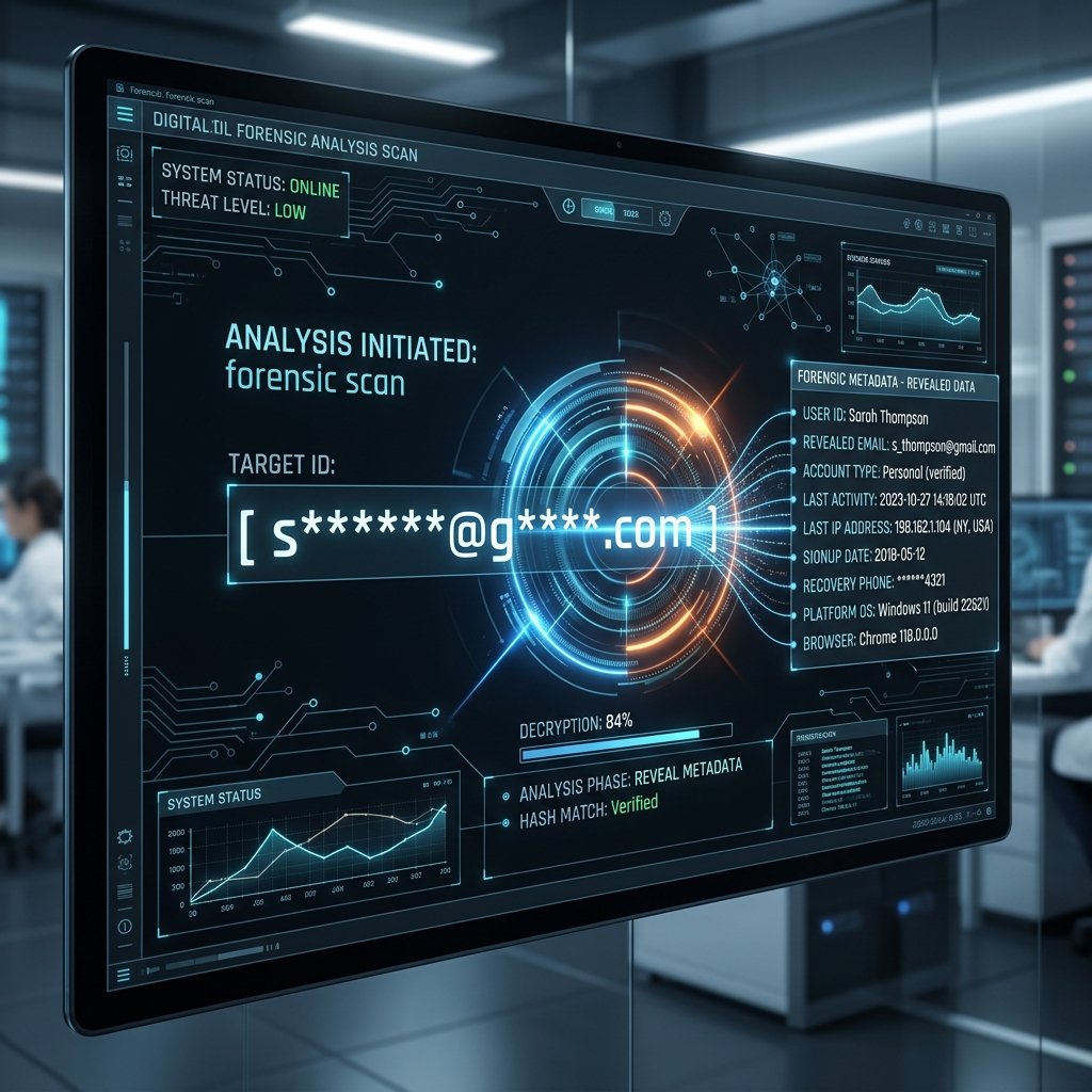 how to find out who is behind a fake instagram harassment account illustrated by a data unmasking visualization.