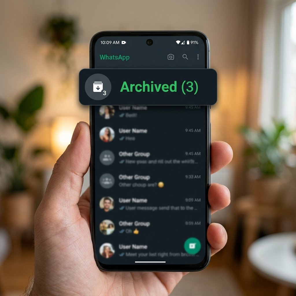 The 'Archived' folder location in the WhatsApp interface